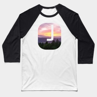 Initial J Sunset Photograph Baseball T-Shirt